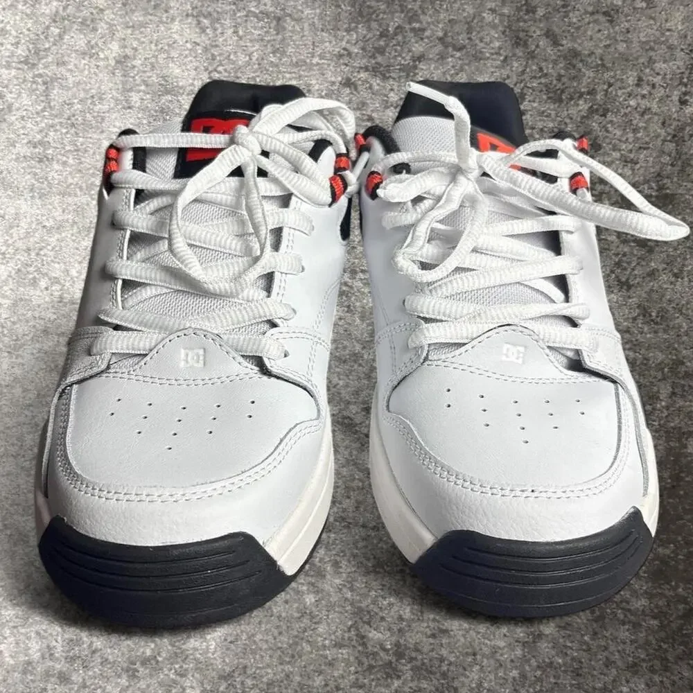 DC Versatile Sneakers White Black Red Y2K Skate Shoes Men’s 10.5
